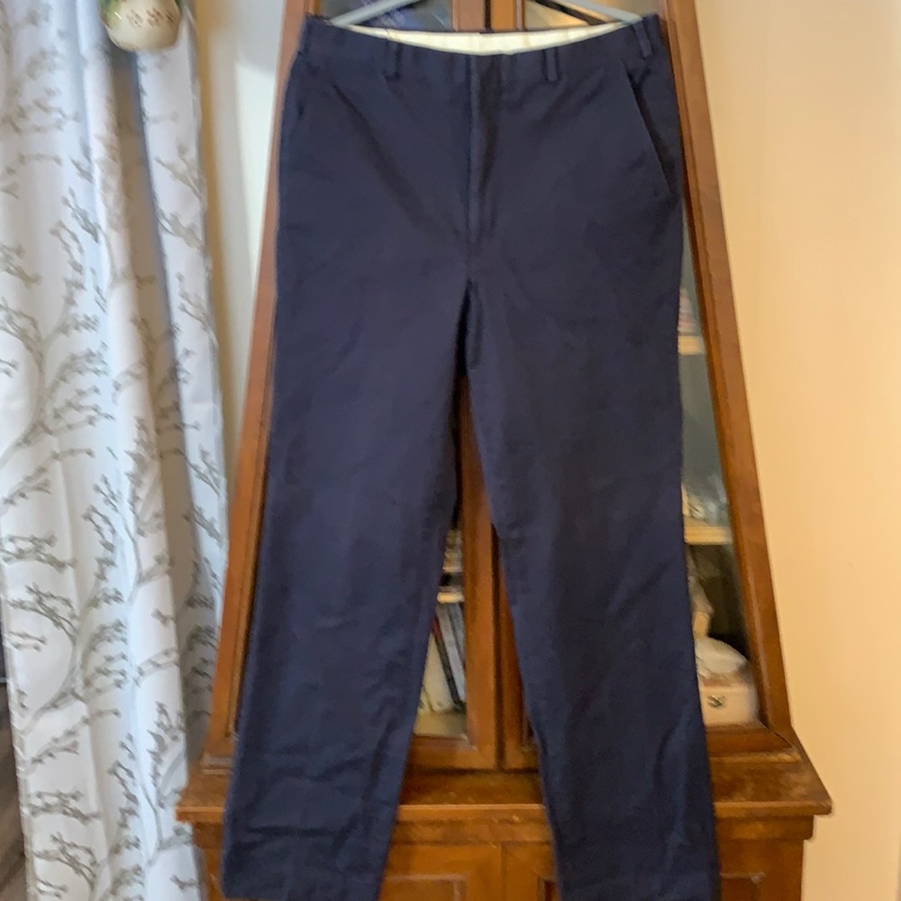 Vintage LL Bean USA made chino trousers navy blue cotton 34x29